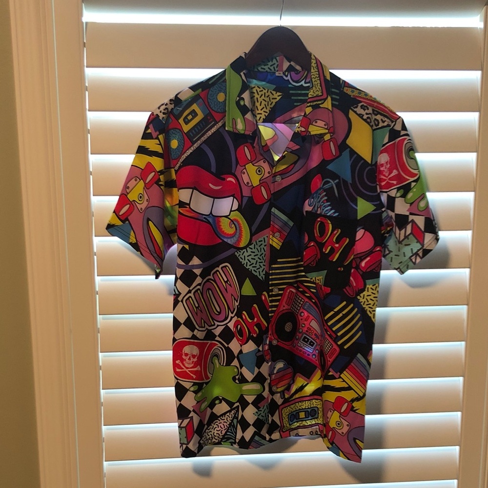 Colorful Graphic Men's Button Down Shirt